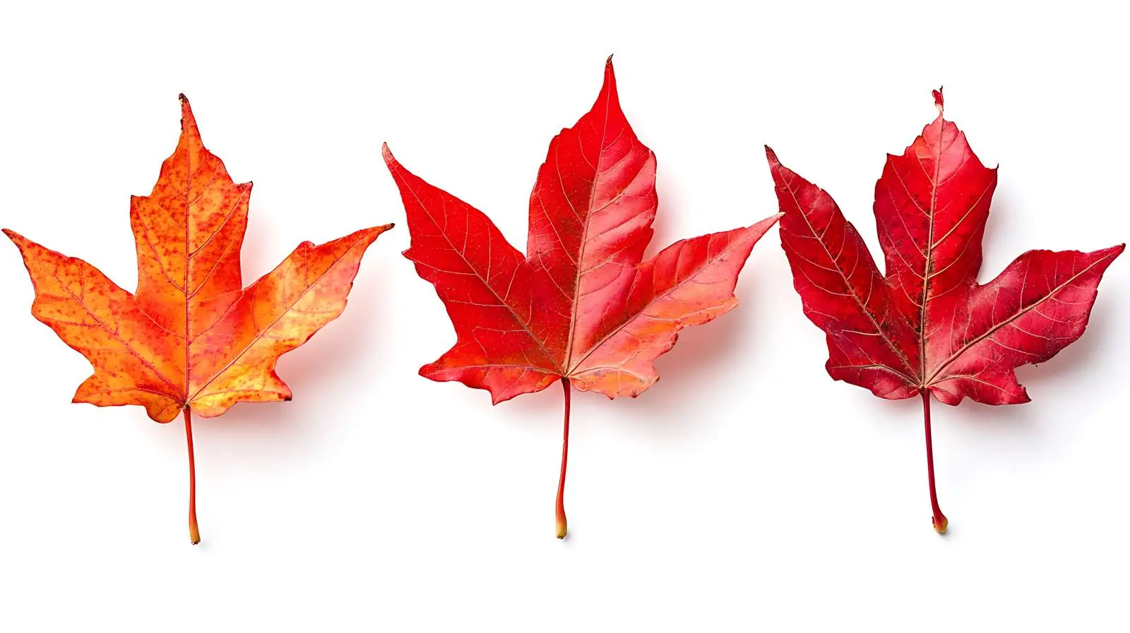 Vibrant Red Maple Leaves on White Background — free download from Dotvec
