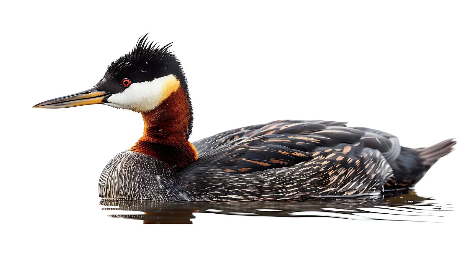 Red-necked Grebe Isolated on White Background – free grebe image from Dotvec