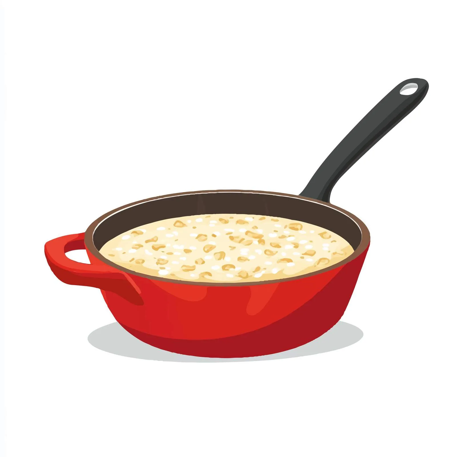 Red Pan with Porridge - Meal Time Vector – free delicious meal image from Dotvec