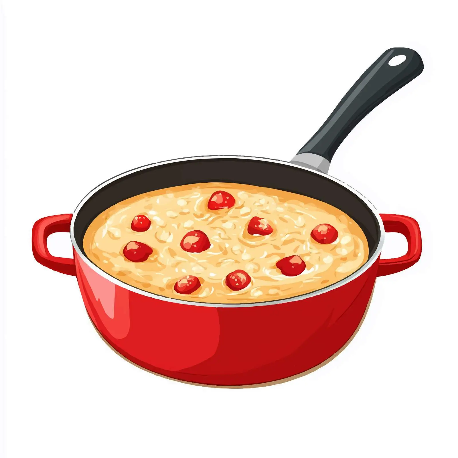 Red Pan with Porridge at Meal Time — free download from Dotvec