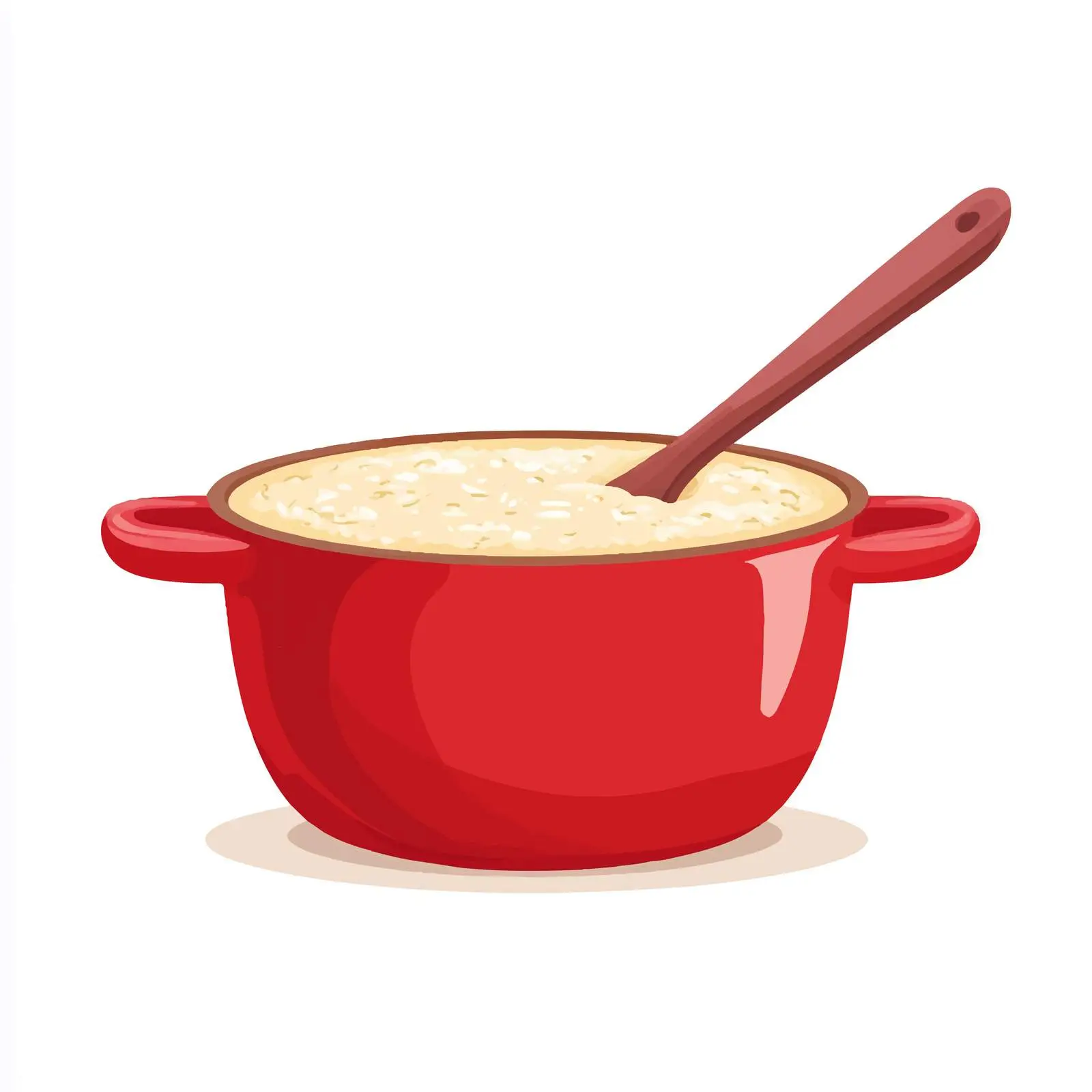 Red Pan with Porridge Vector Illustration — free download from Dotvec