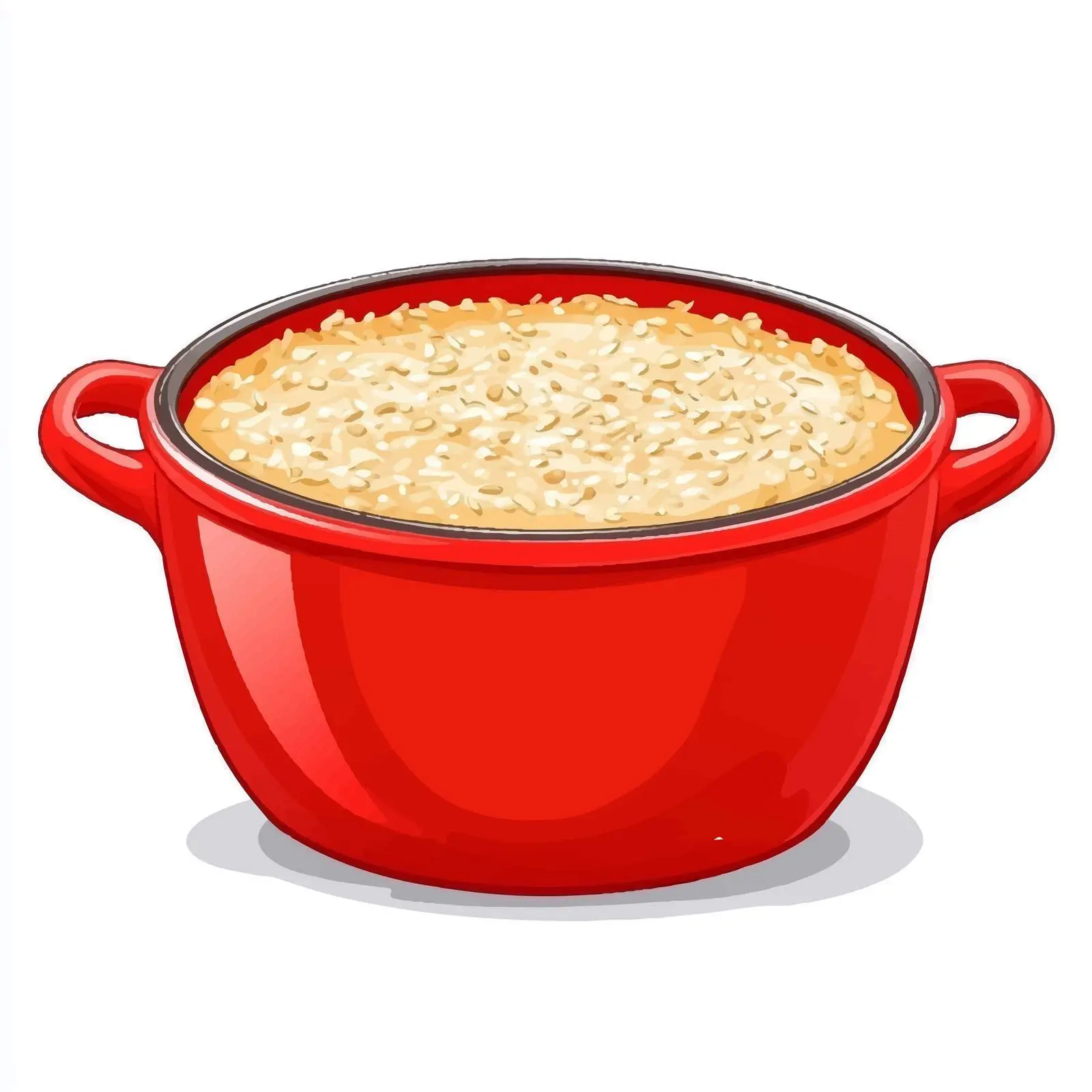 Red Pan with Porridge Meal Time Vector Design — free download from Dotvec