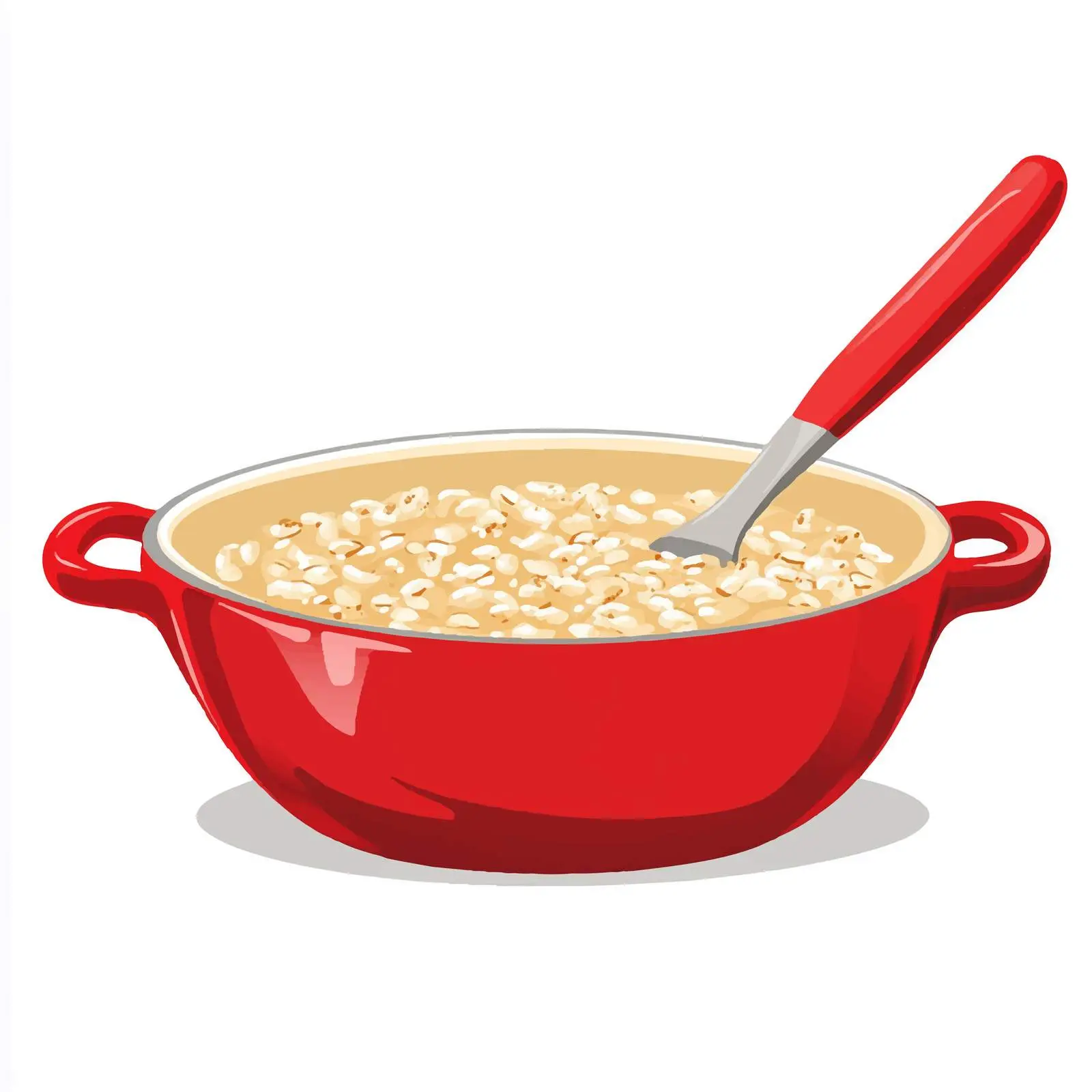Red Pan with Delicious Porridge Vector Art — free download from Dotvec
