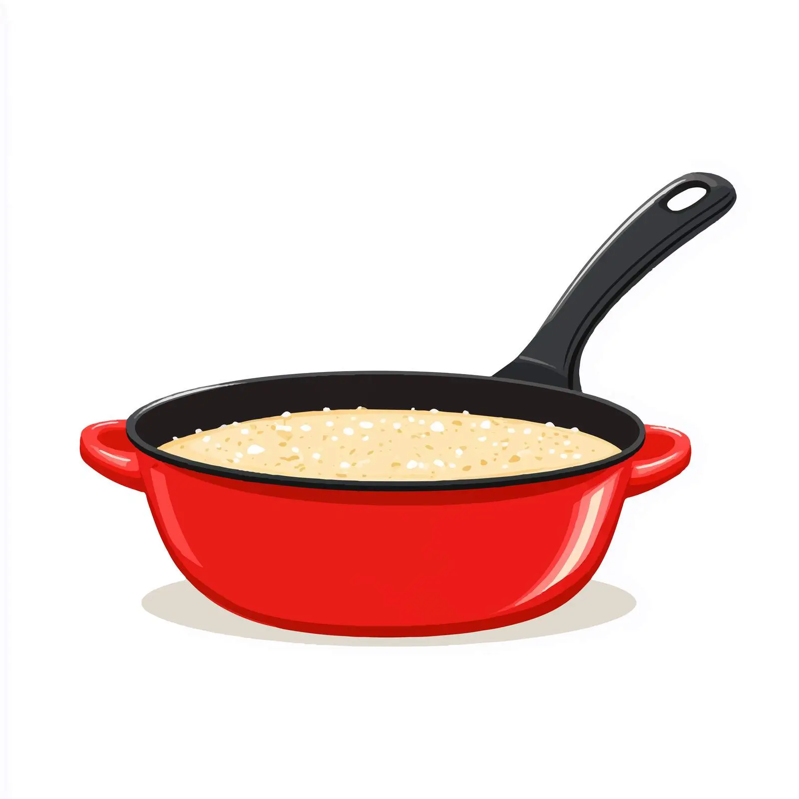Red Pan with Porridge Vector Illustration — free download from Dotvec