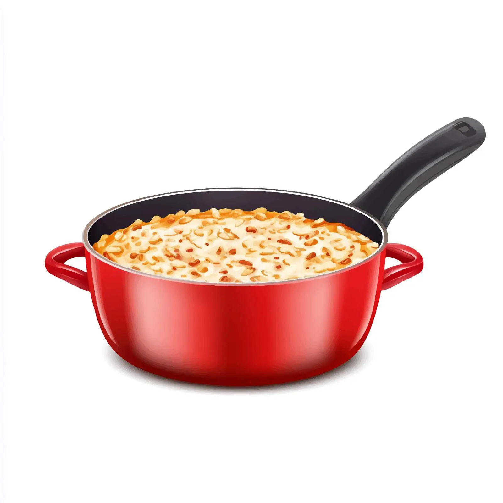 Red Pan with Porridge Vector Illustration — free download from Dotvec