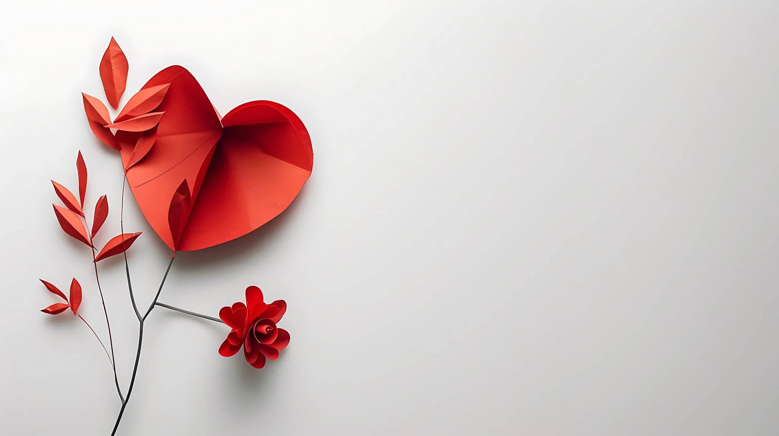 Heart Shape with Flower on White Background — free download from Dotvec