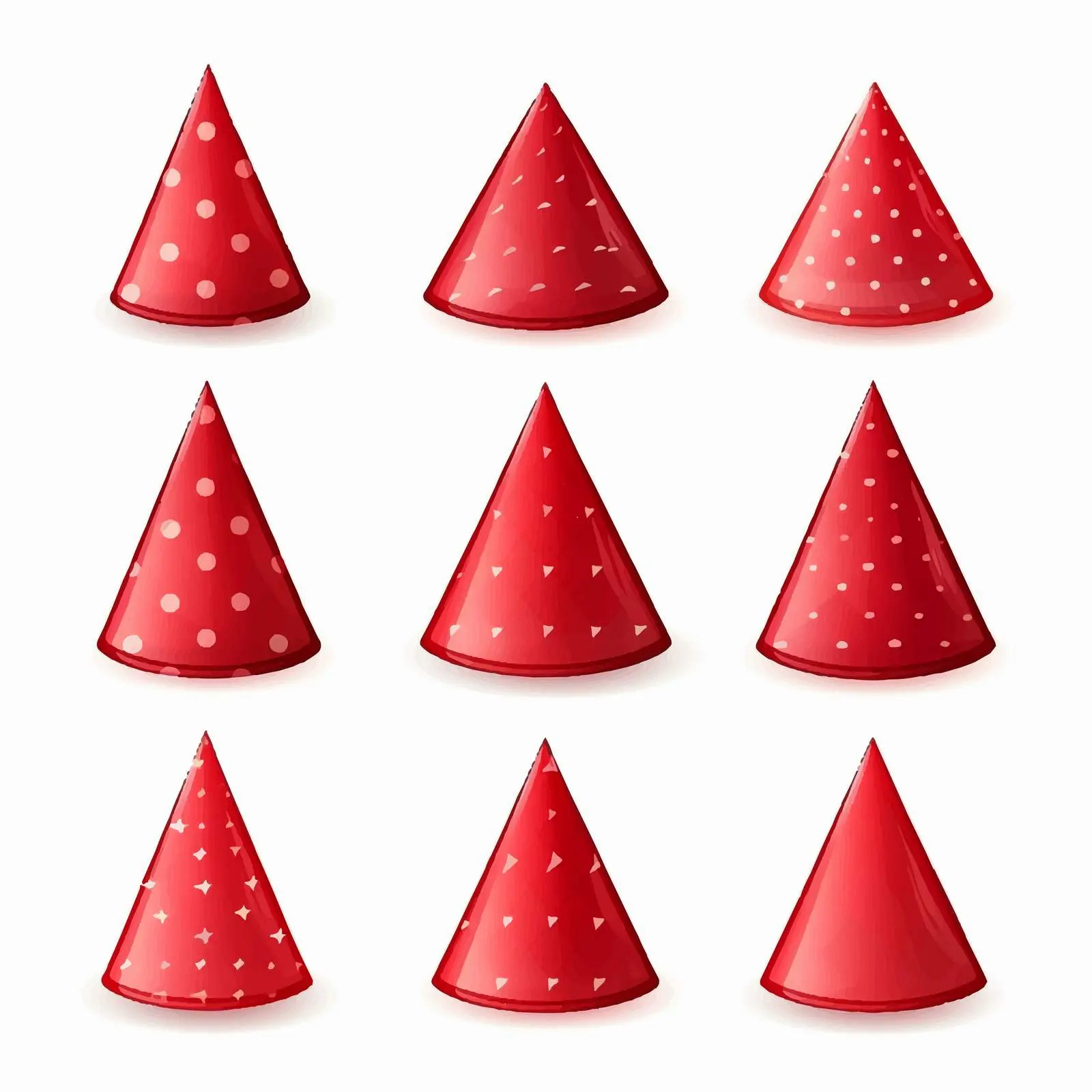 Red Party Hats Illustration on White Background — free download from Dotvec