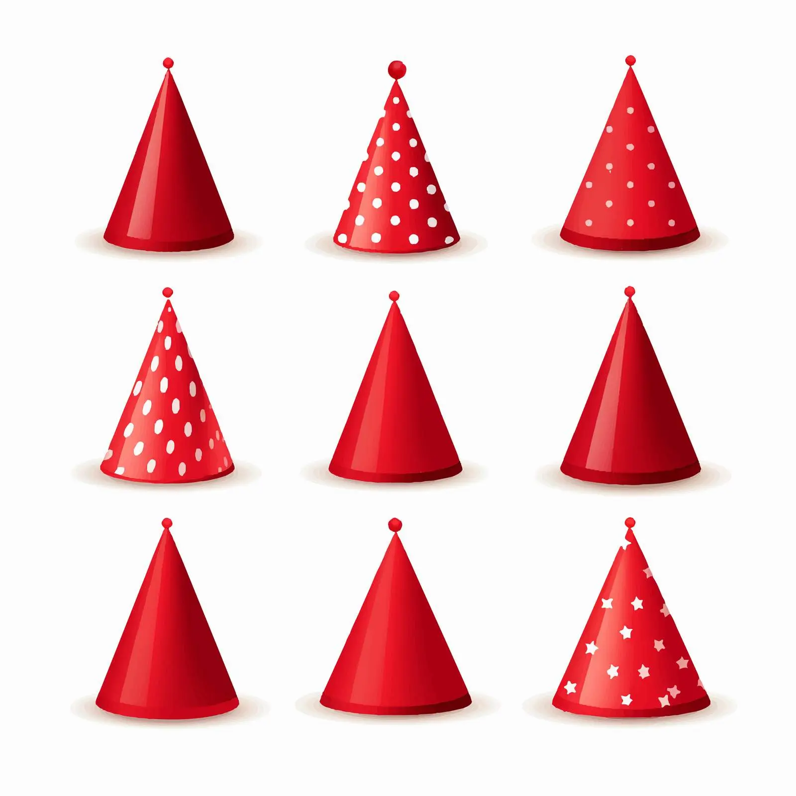 Red Party Hats Illustration on White Background — free download from Dotvec