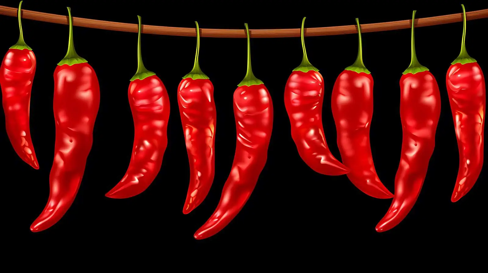 Red Peppers Drying on String — free download from Dotvec