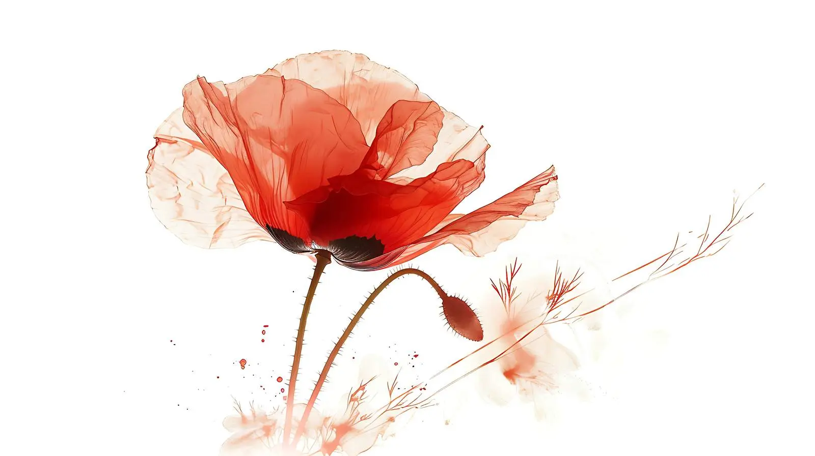 Red Poppy Flower Abstract Nature Background — free download from Dotvec