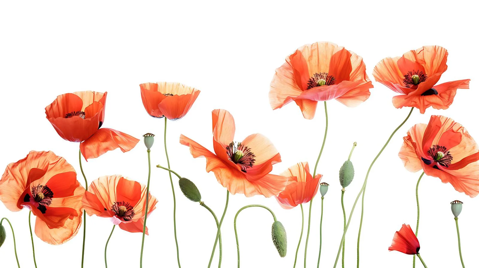 Vibrant Red Poppy Floral Abstract Isolation — free download from Dotvec