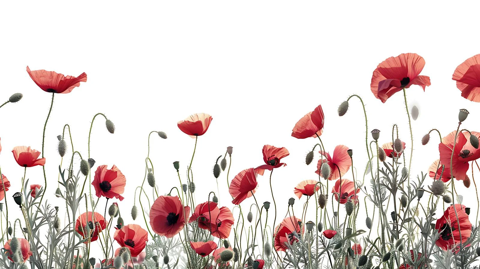 Vibrant Red Poppies at Sunset Sky — free download from Dotvec