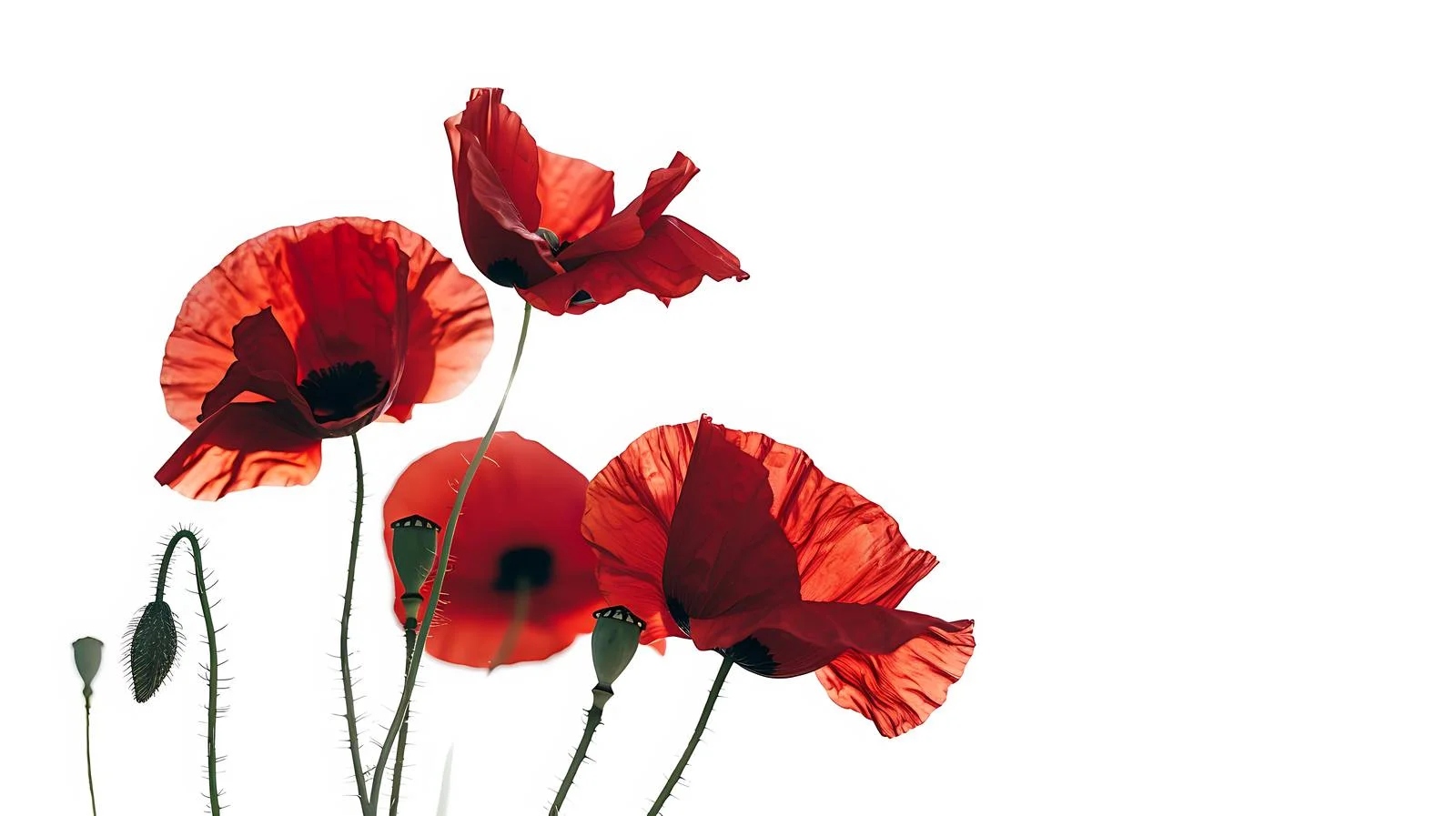 Vibrant Red Poppies Silhouetted Sunset Sky — free download from Dotvec