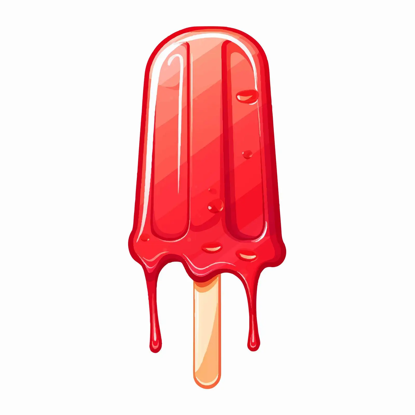 Melting Red Popsicle Stick Illustration Vector — free download from Dotvec