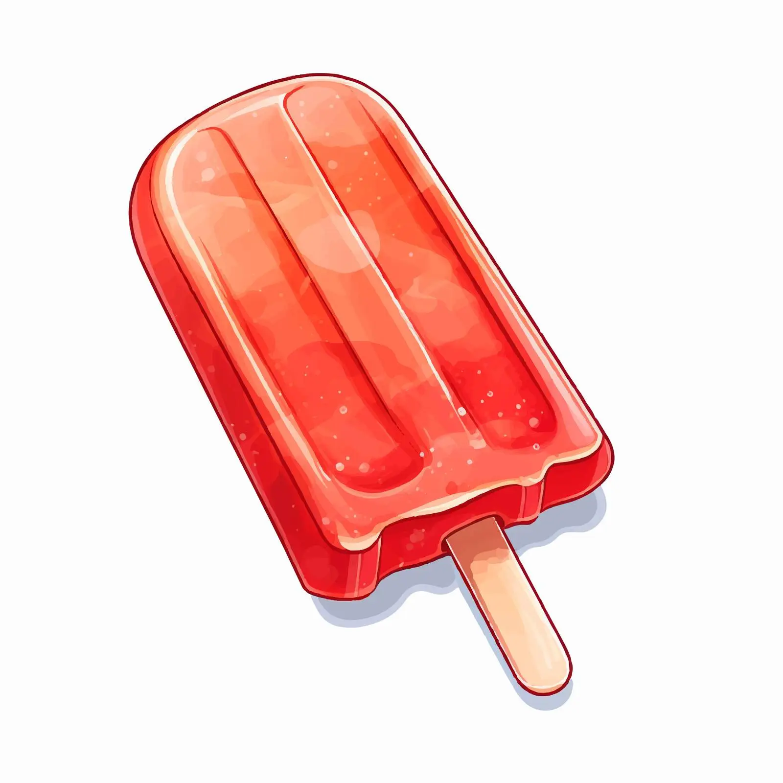 Melting Red Popsicle Illustration on Stick — free download from Dotvec