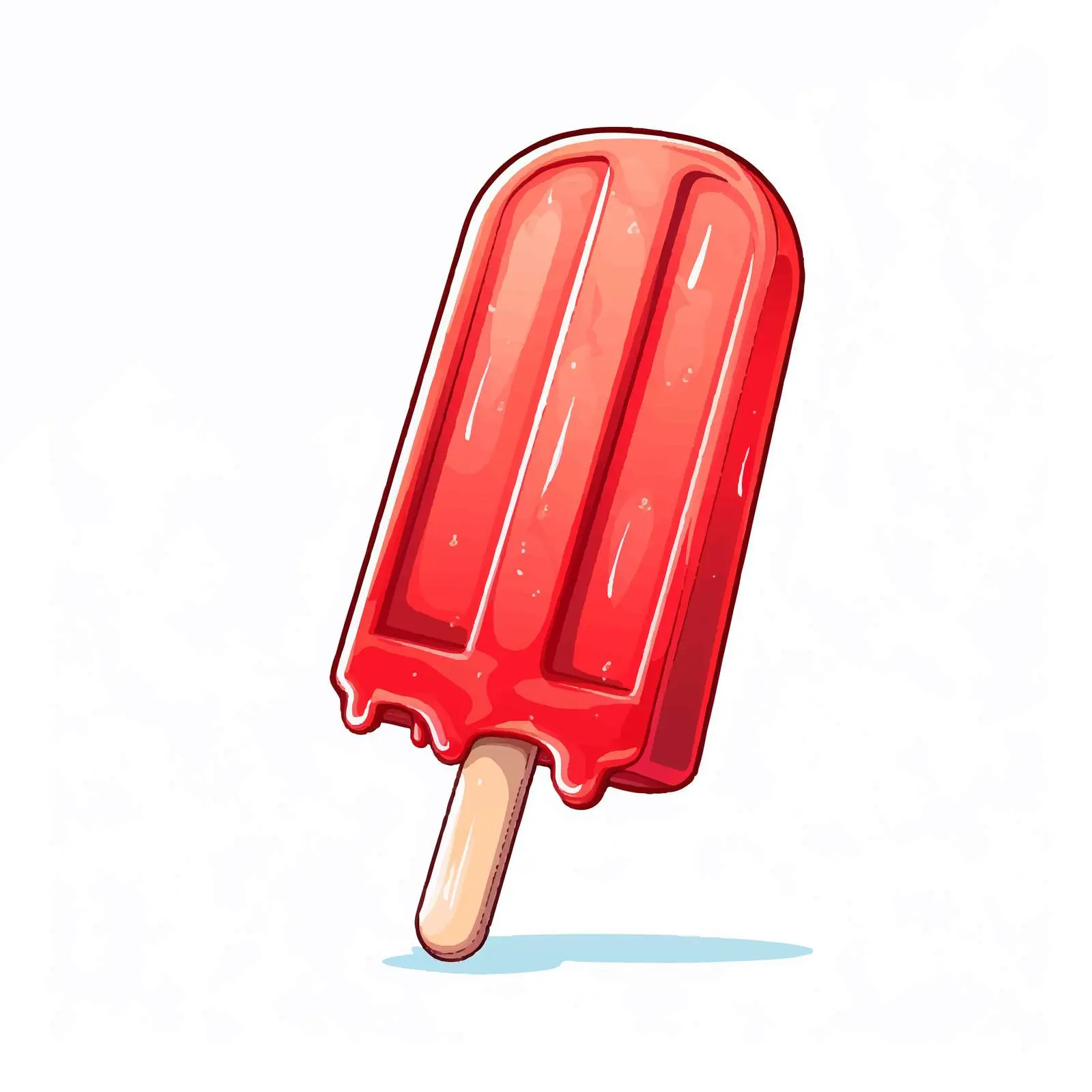 Colorful Red Popsicle on Stick Illustration — free download from Dotvec
