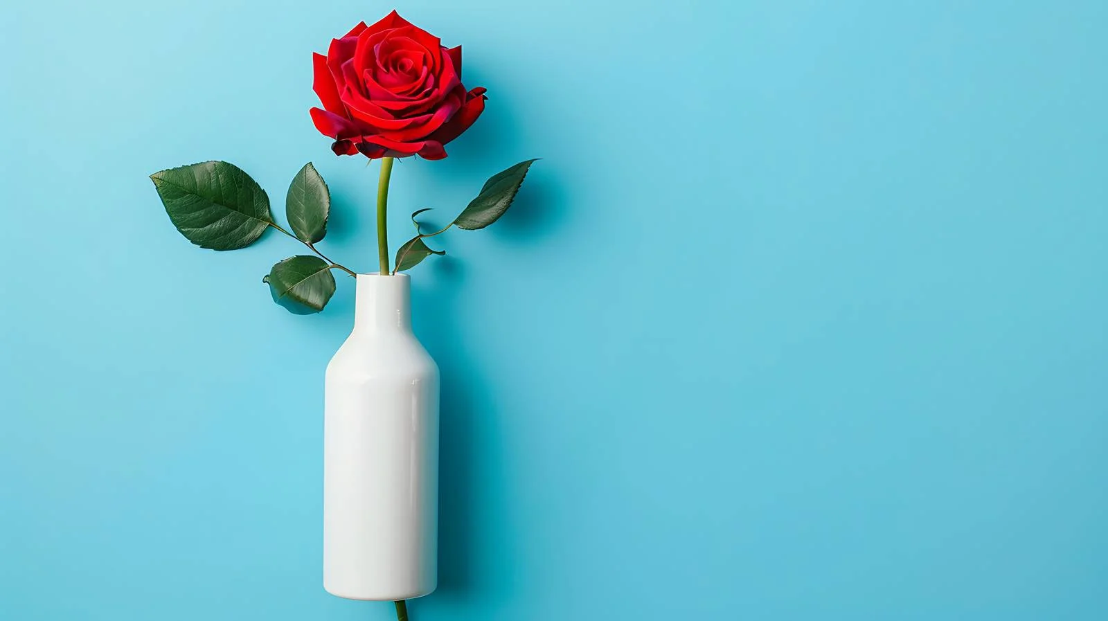 Elegant Red Rose in White Bottle — free download from Dotvec