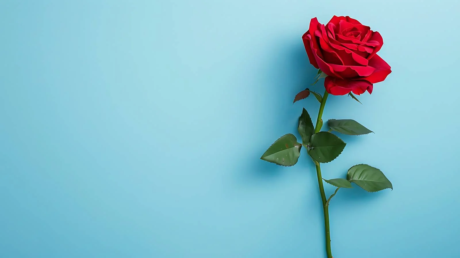 Vibrant Rose on Blue: Minimalist Nature — free download from Dotvec