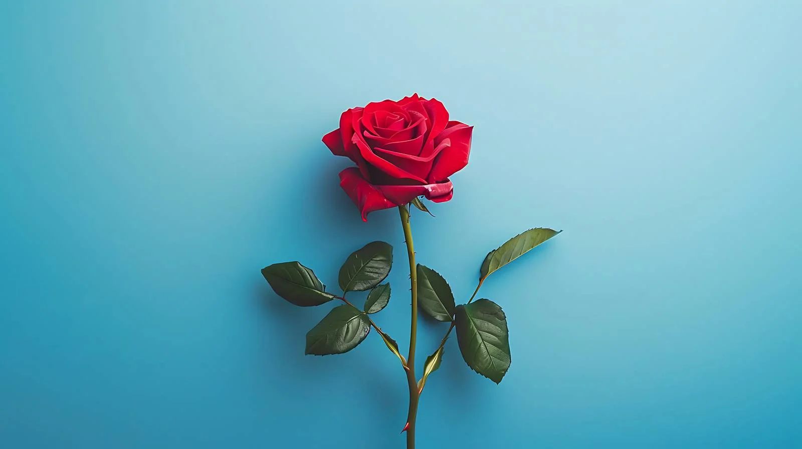 Vibrant Red Rose on Blue Background — free download from Dotvec