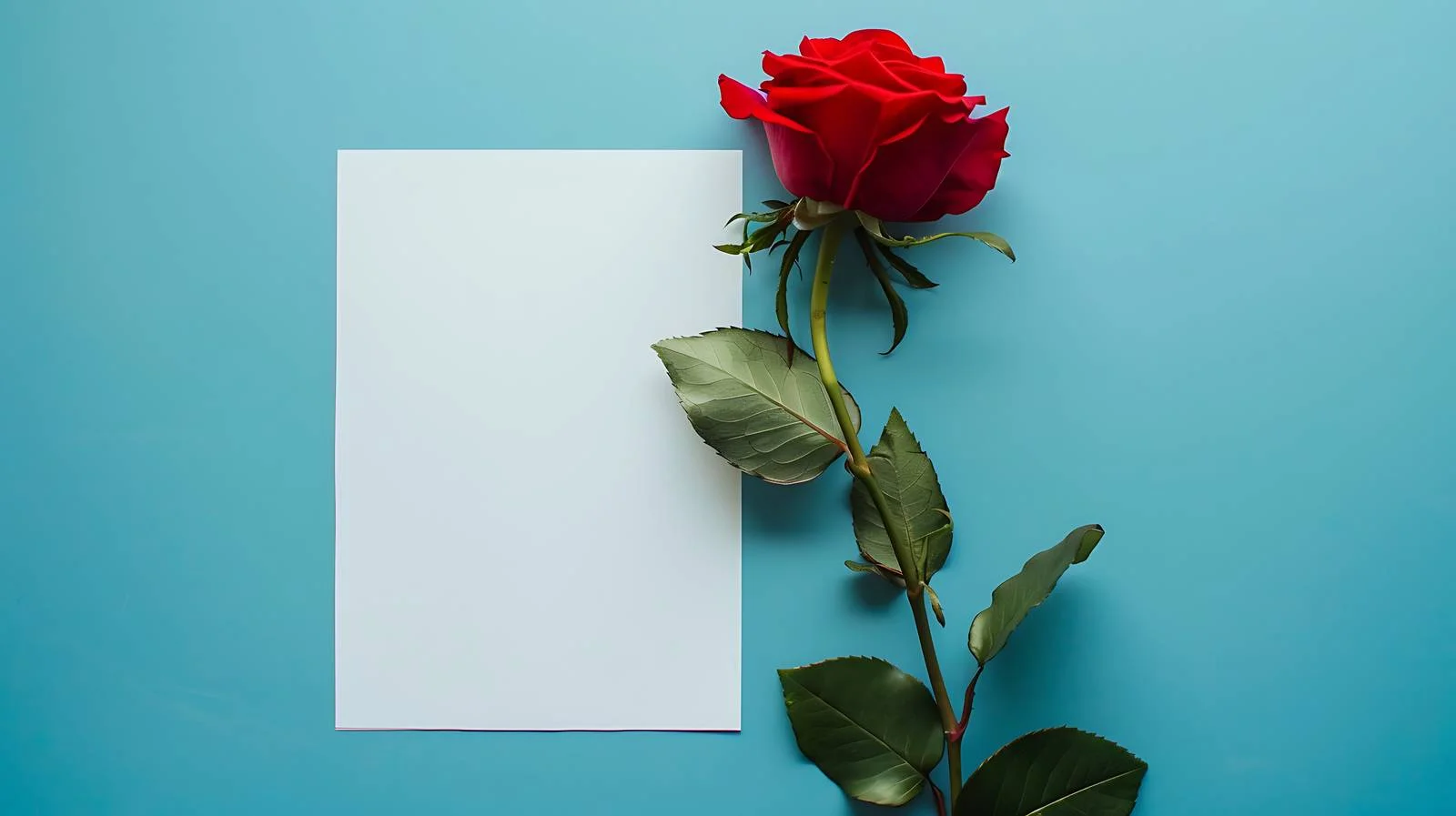 Elegant Rose Note on Blue Background — free download from Dotvec