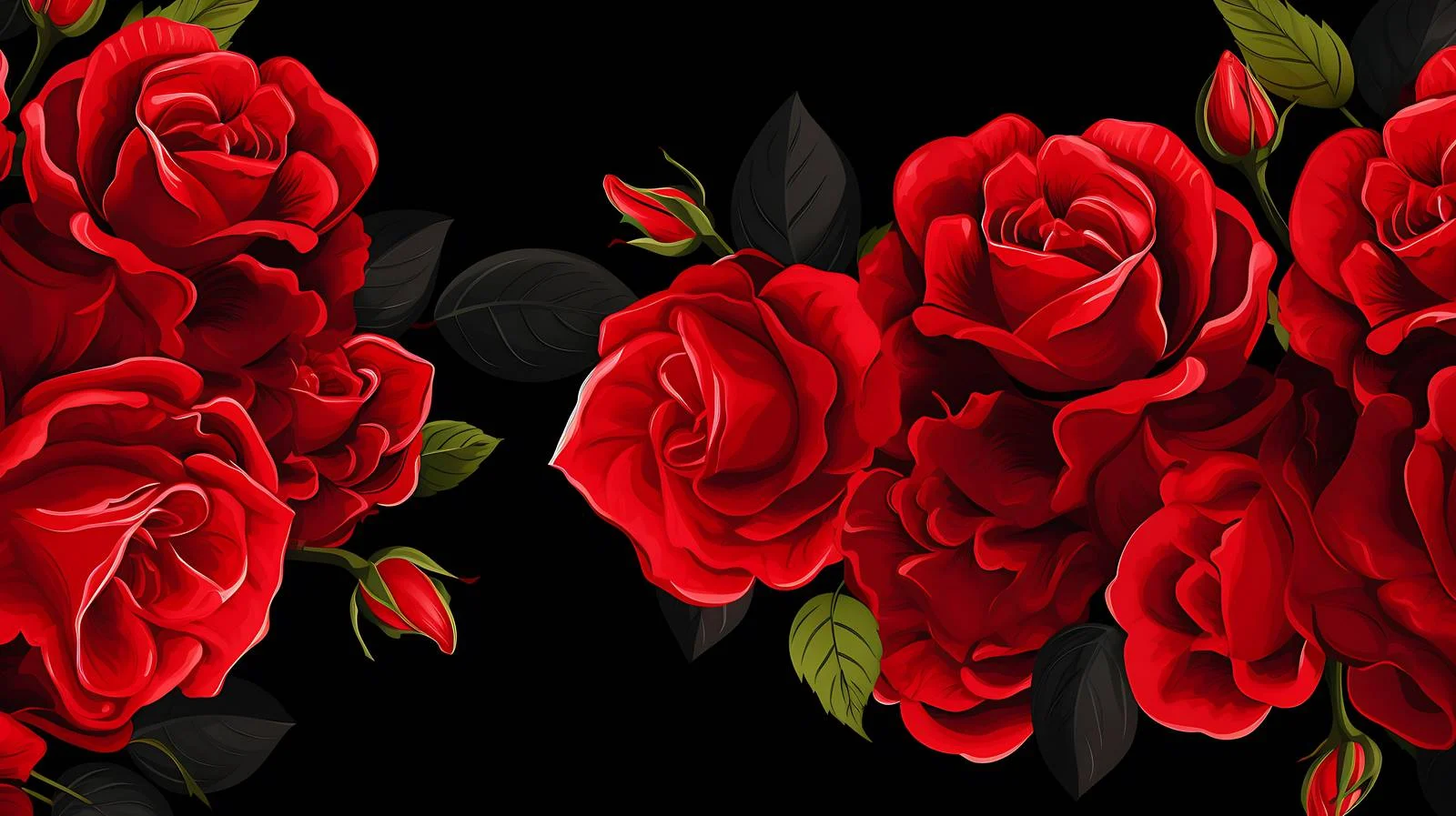 Elegant Red Roses Bouquet on Black — free download from Dotvec