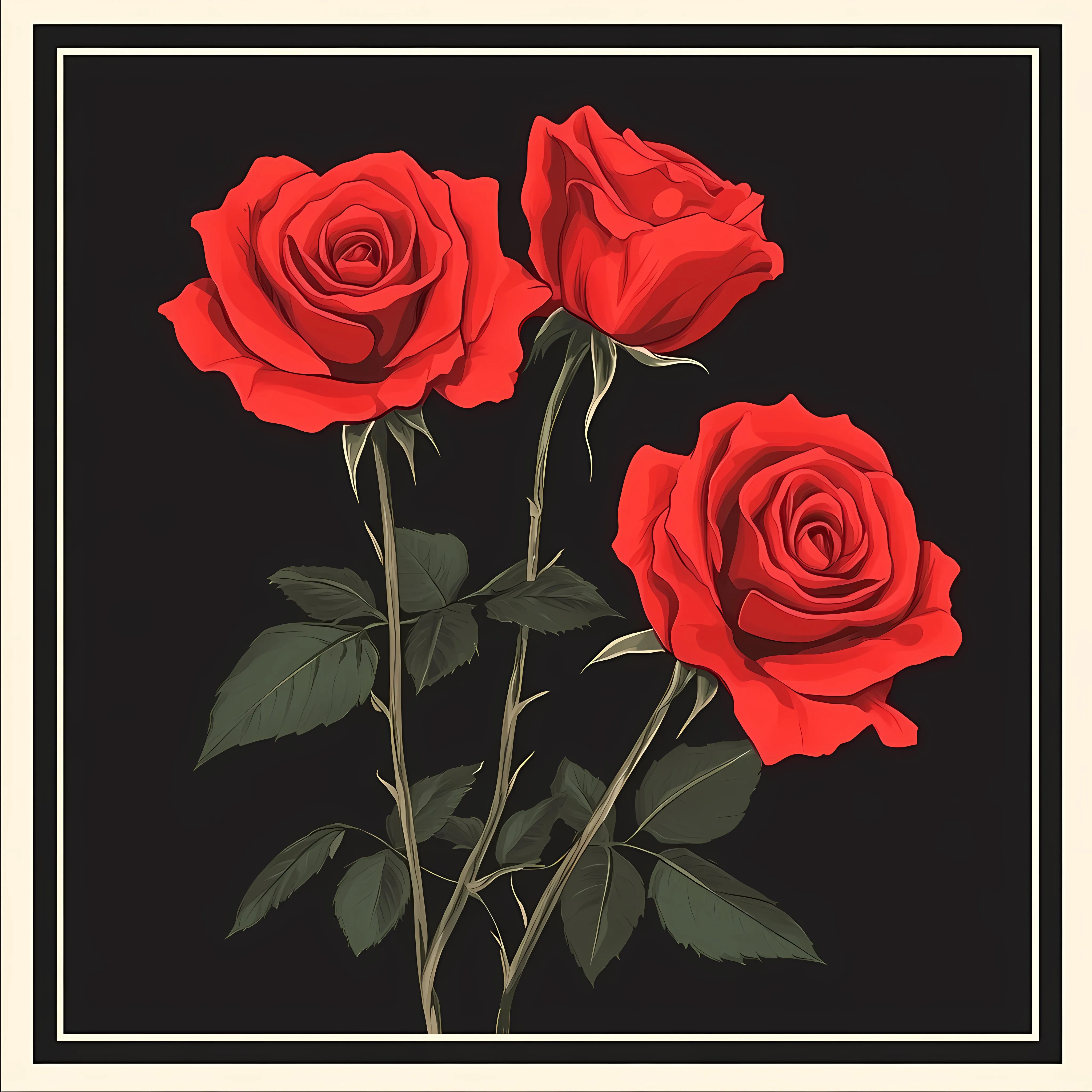Vector Illustration of Red Roses in Flat Design — free download from Dotvec