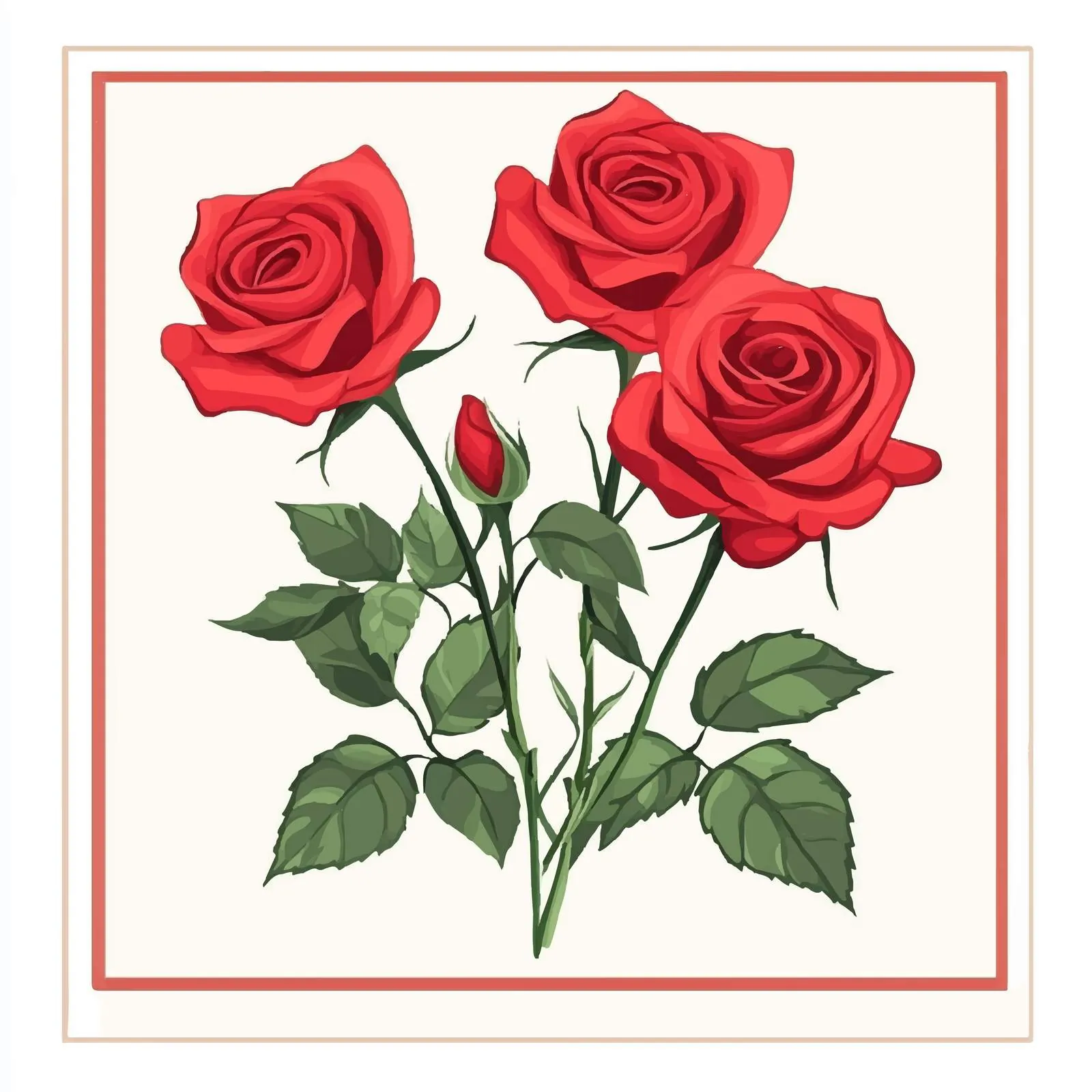 Red Roses Vector Illustration – free beautiful roses image from Dotvec