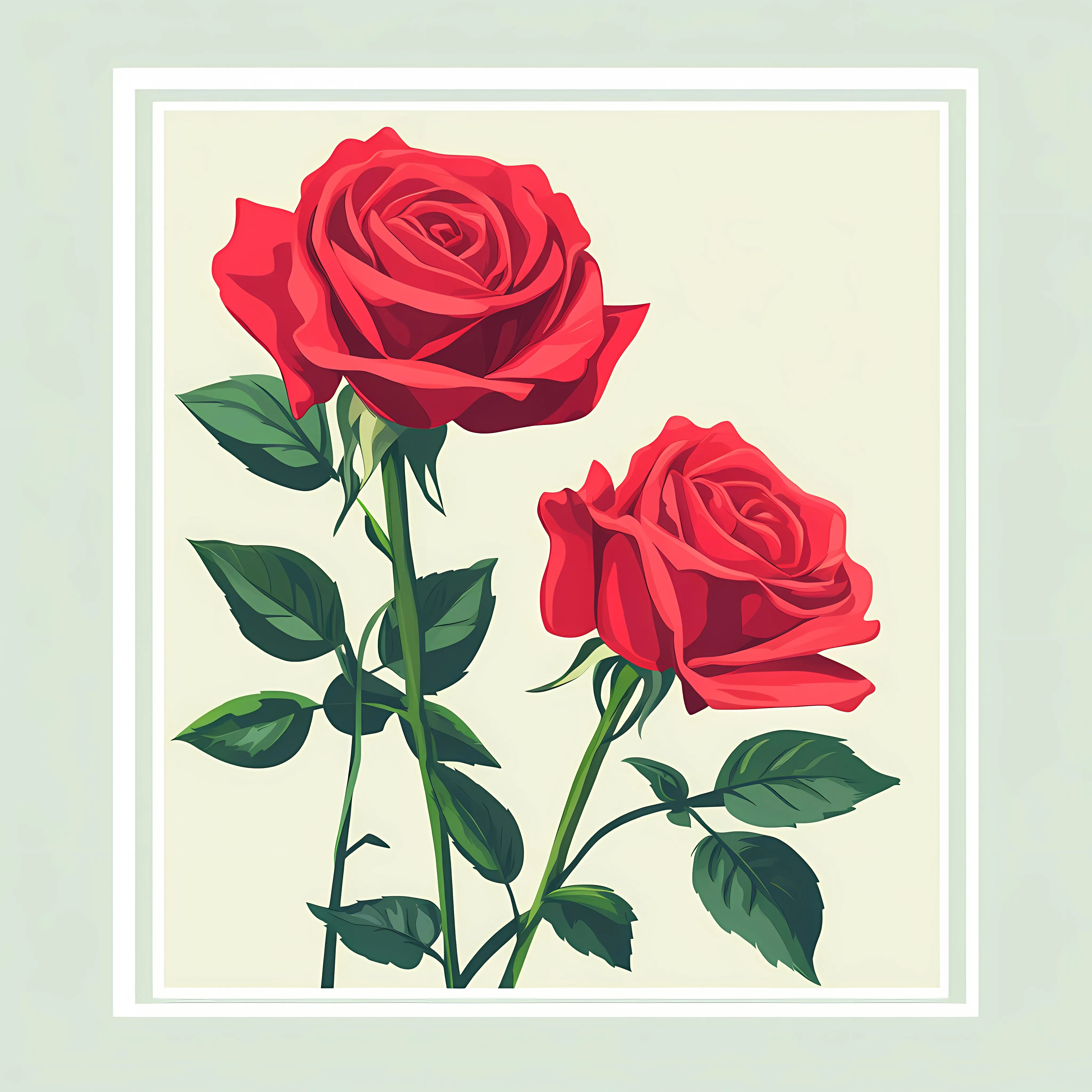 Flat Vector Illustration of Red Roses – free beautiful roses image from Dotvec