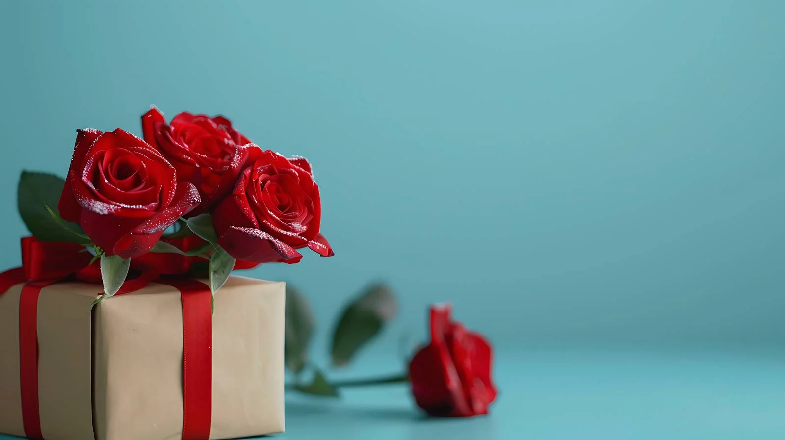 Elegant Roses Gift Box Greeting Card — free download from Dotvec