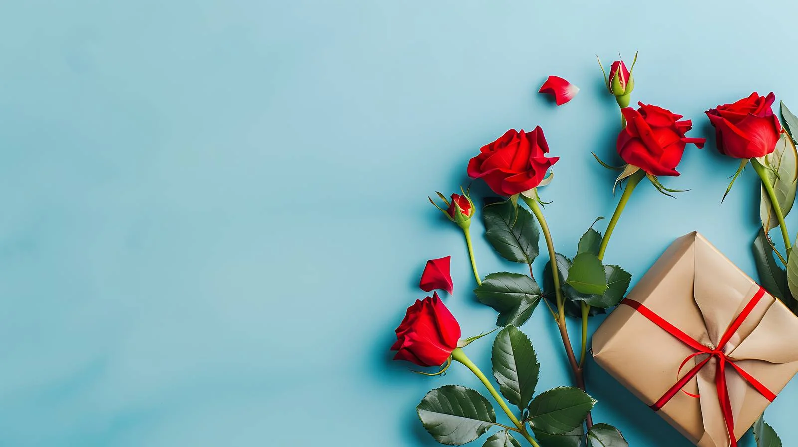 Elegant Red Roses and Gift Box — free download from Dotvec