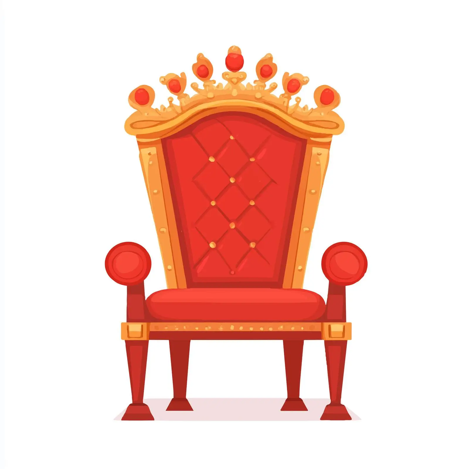 Red Royal Throne Icon in Flat Style — free download from Dotvec