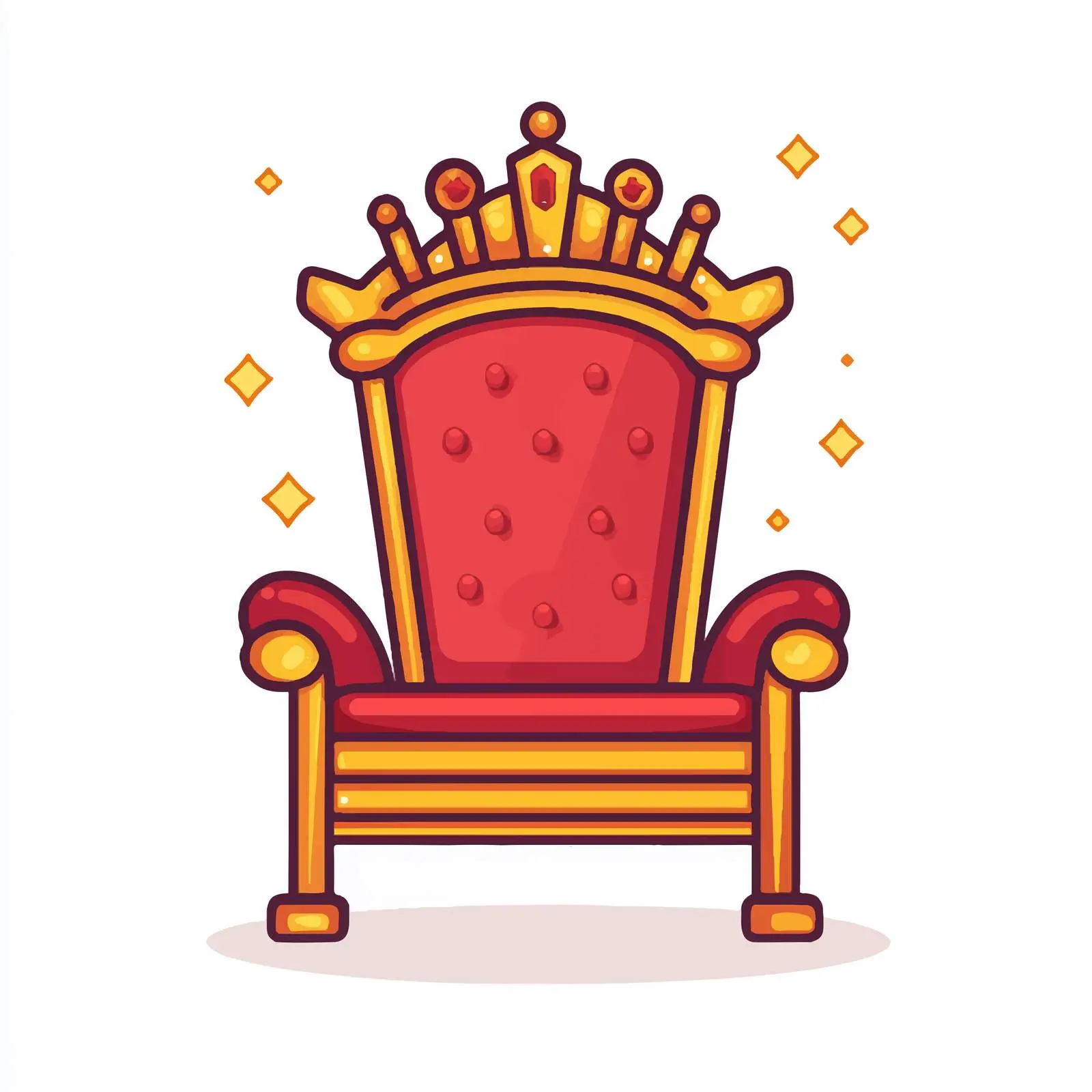 Red Royal Throne Icon in Flat Style — free download from Dotvec