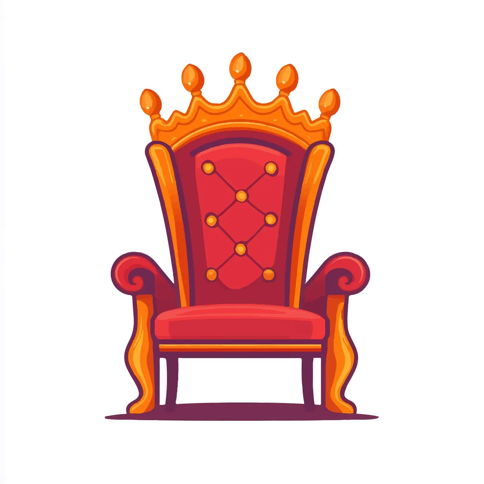 Flat Style Red Royal Throne Icon — free download from Dotvec