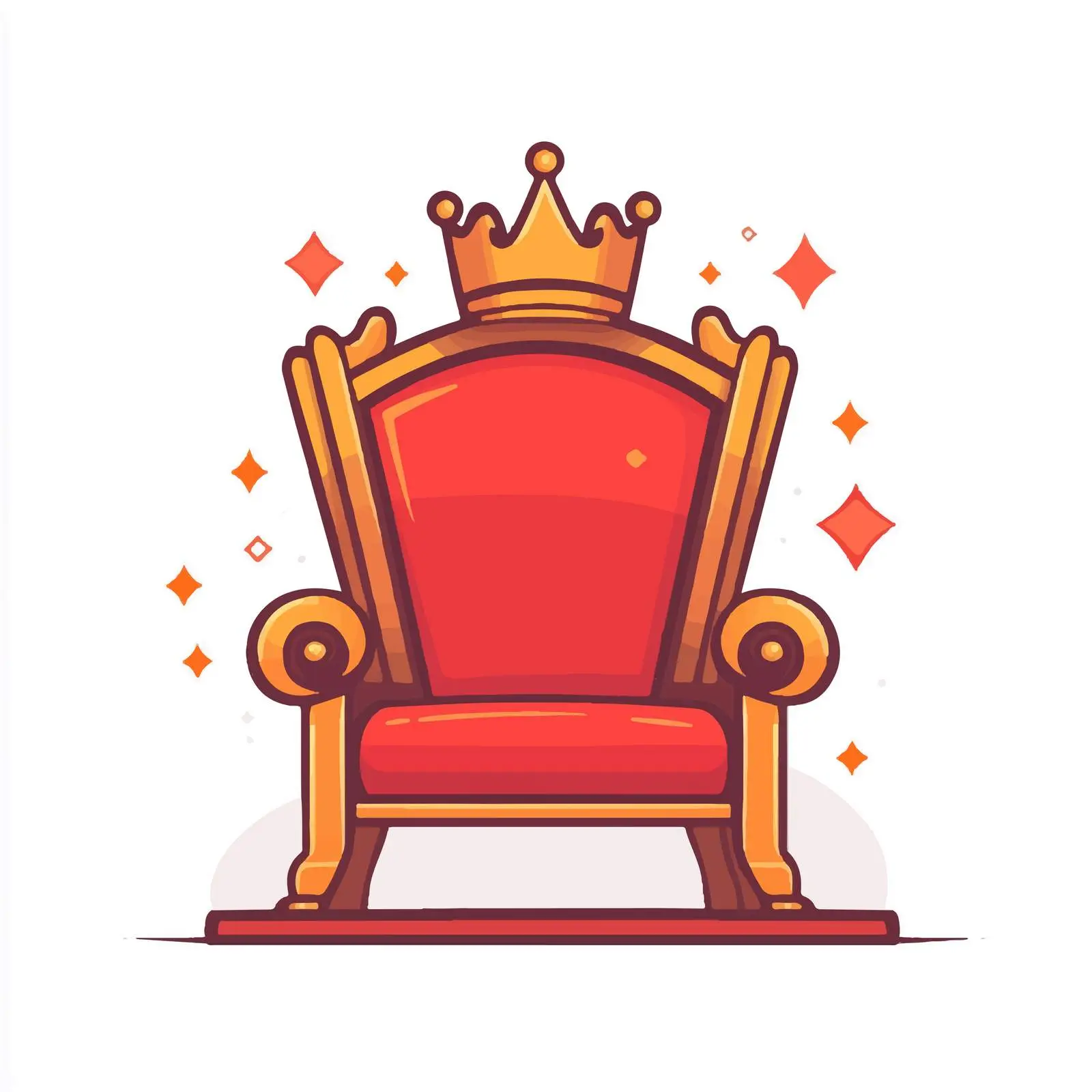 Royal Red Throne Icon Flat Style — free download from Dotvec