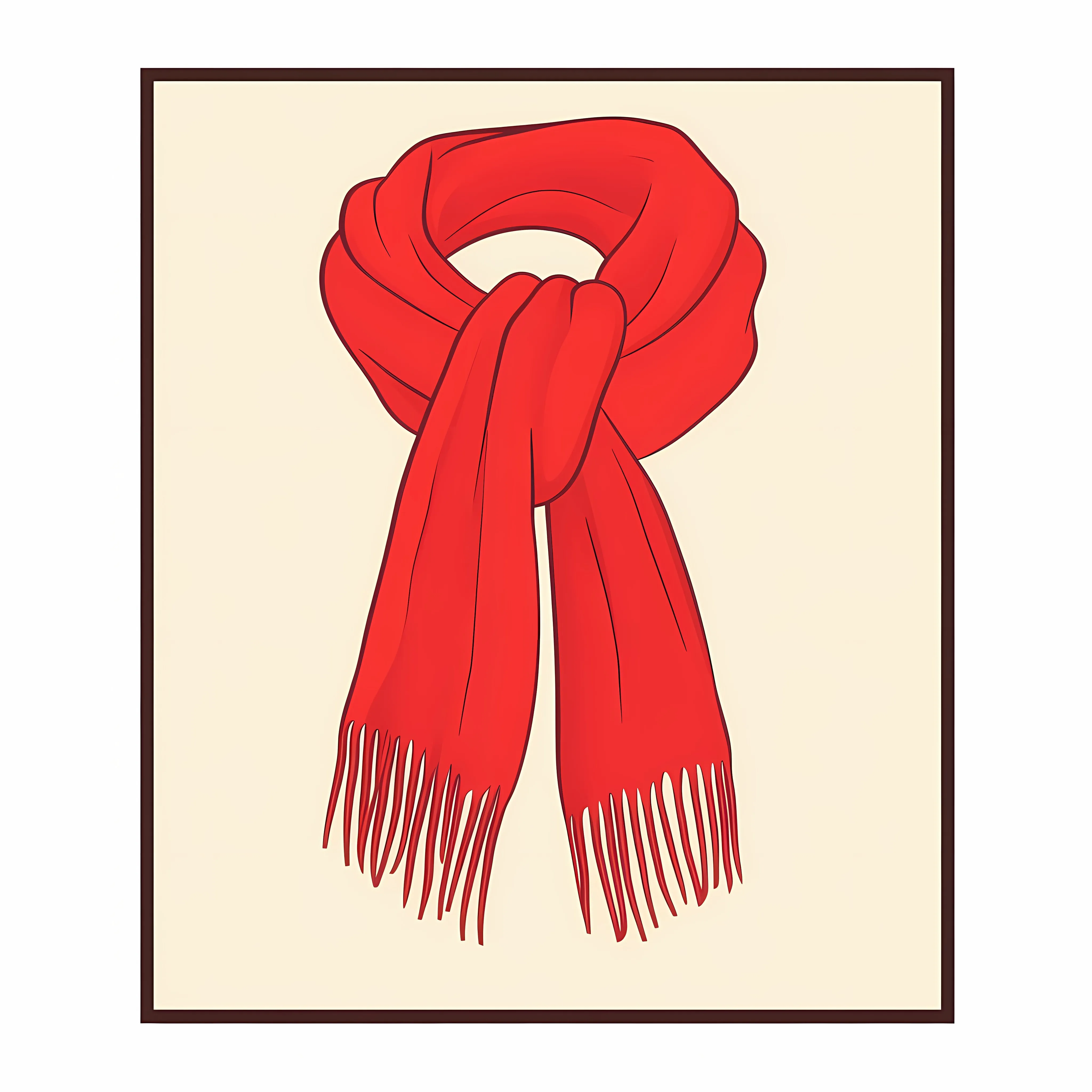 Red Scarf Icon for Warm Clothing Design – free trendy accessory image from Dotvec