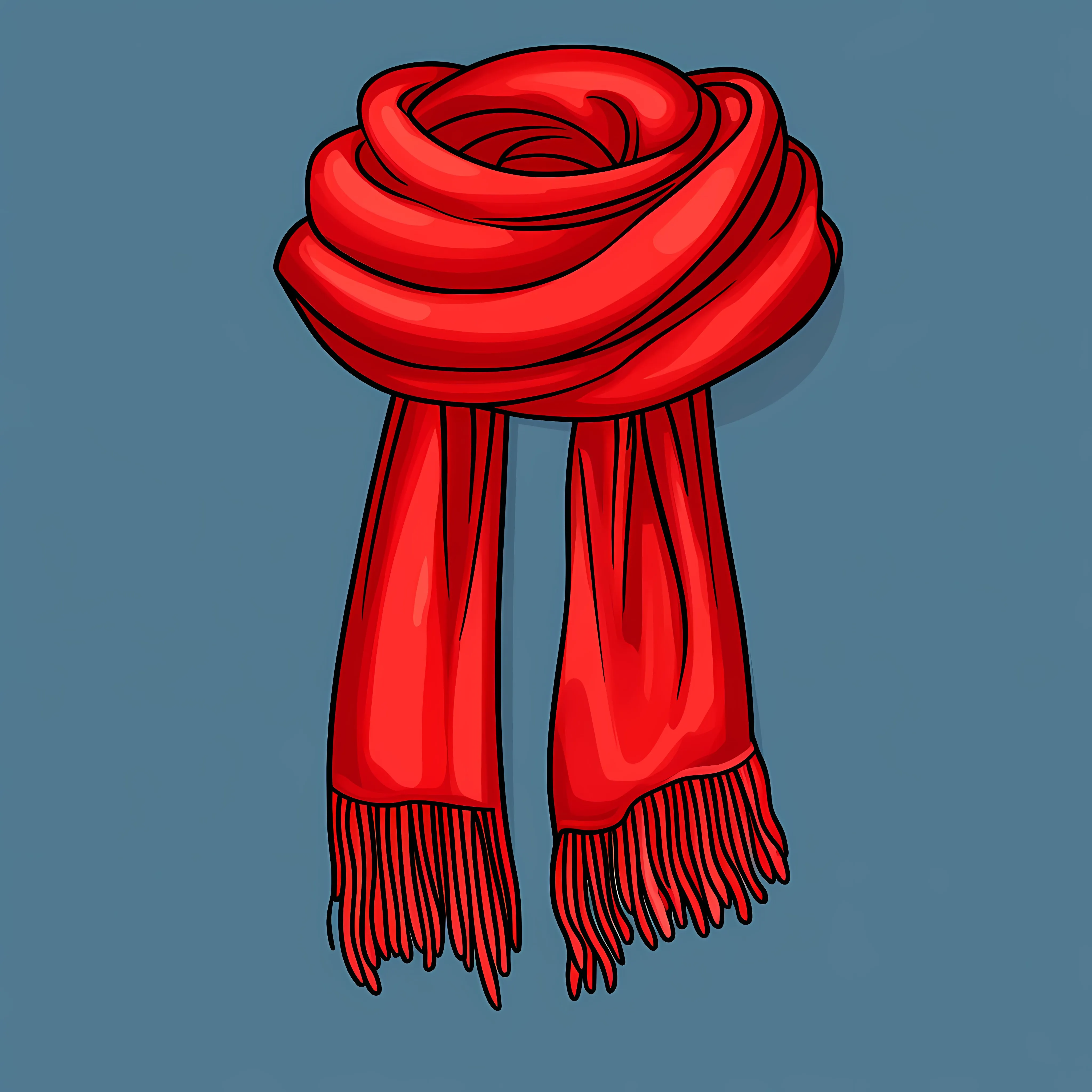 Flat Vector Red Scarf Icon for Warm Clothing – free stylish accessory image from Dotvec
