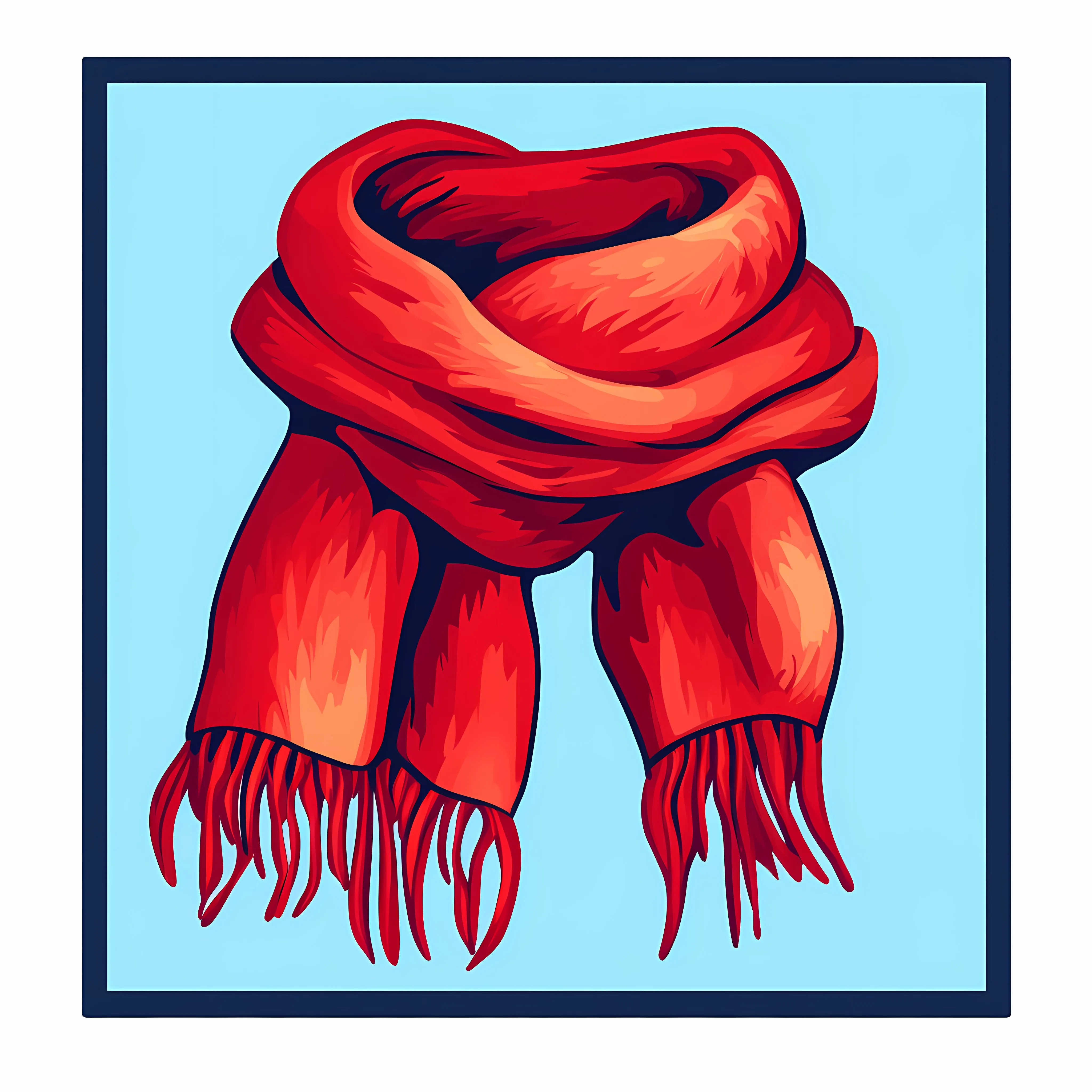 Red Scarf Winter Ornament Icon Design — free download from Dotvec