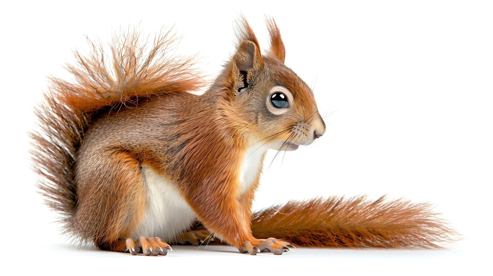 Solitary Red Squirrel on White Background — free download from Dotvec