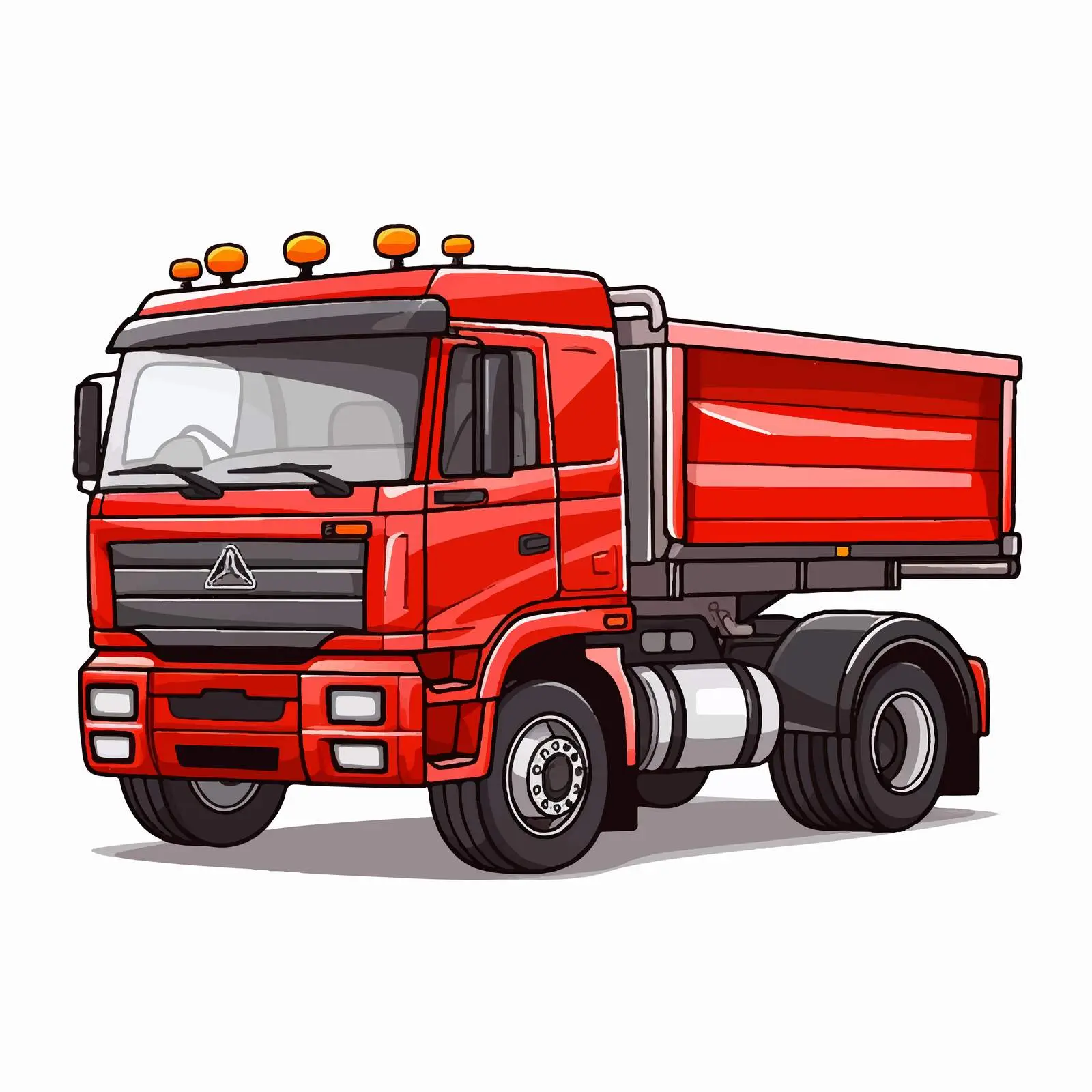 Red Truck Vector Illustration on White Background – free delivery truck image from Dotvec