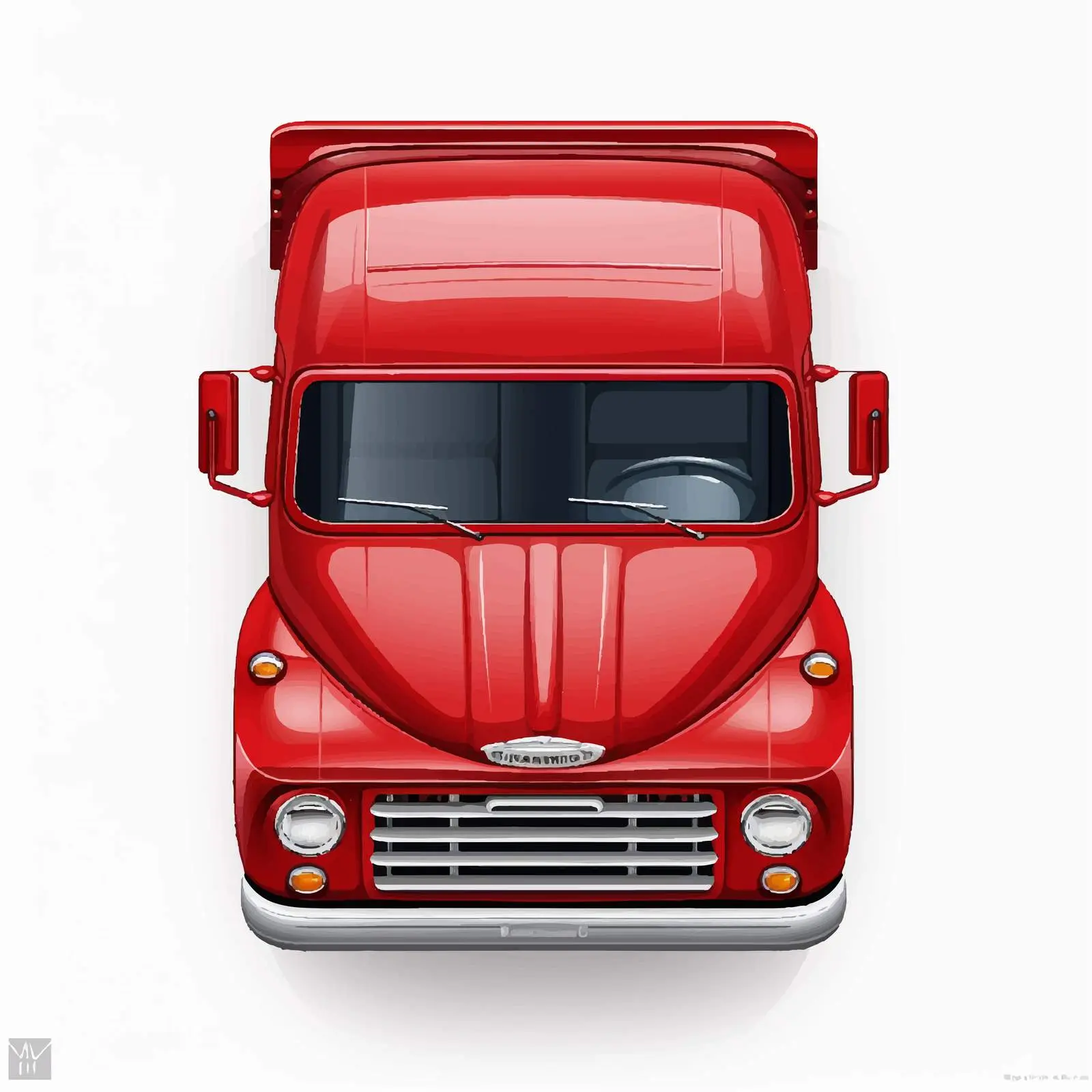 Red Truck Vector Illustration on White Background – free delivery truck image from Dotvec