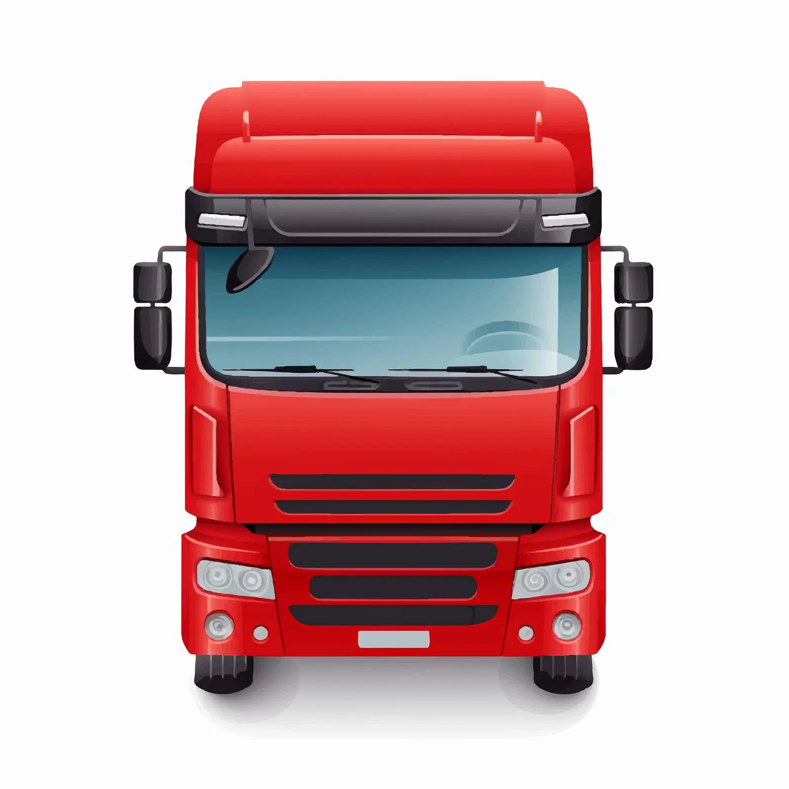 Red Truck Vector Illustration on White Background – free delivery truck image from Dotvec