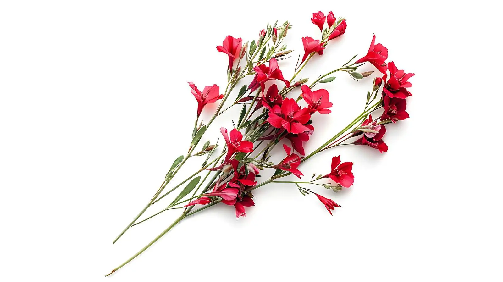 Vibrant Red Wildflowers Bouquet on White Background — free download from Dotvec