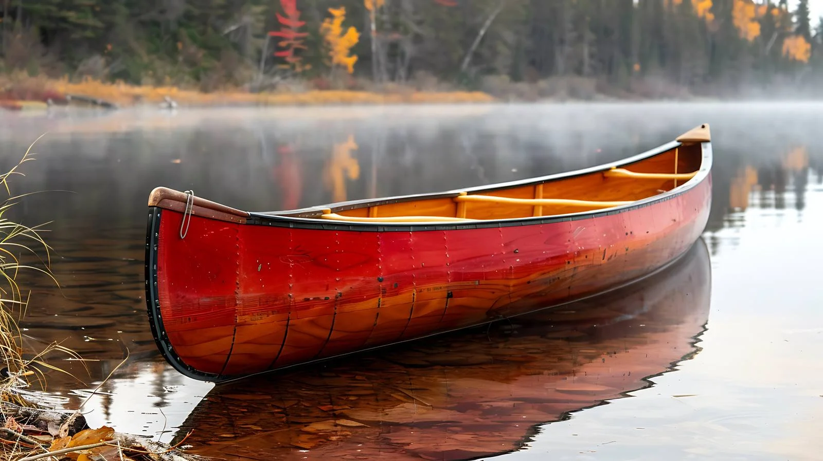 Rustic red canoe by Boundary Waters — free download from Dotvec