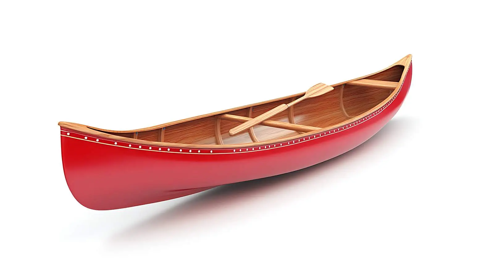 Red Canoe with Paddles on White Background — free download from Dotvec