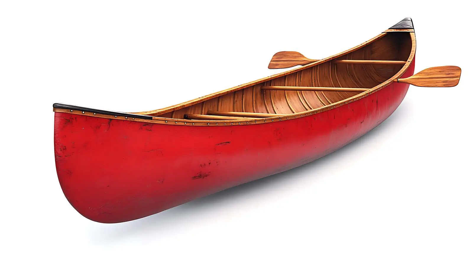 Red Canoe and Paddles on White Background — free download from Dotvec