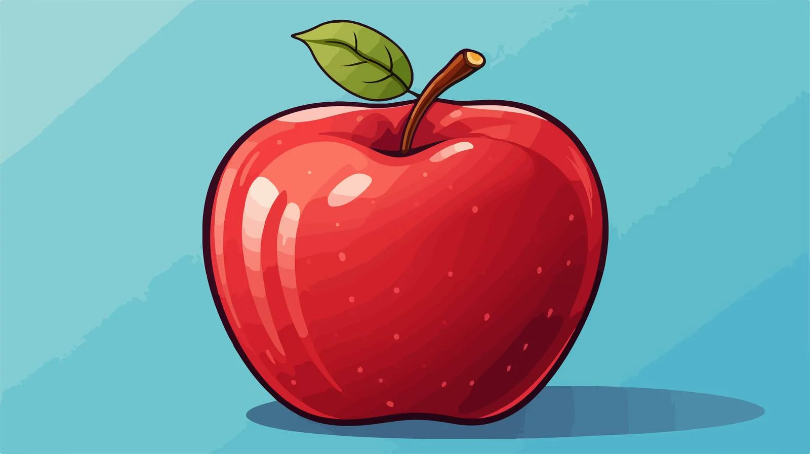 Vibrant Cartoon Red Apple Illustration — free download from Dotvec