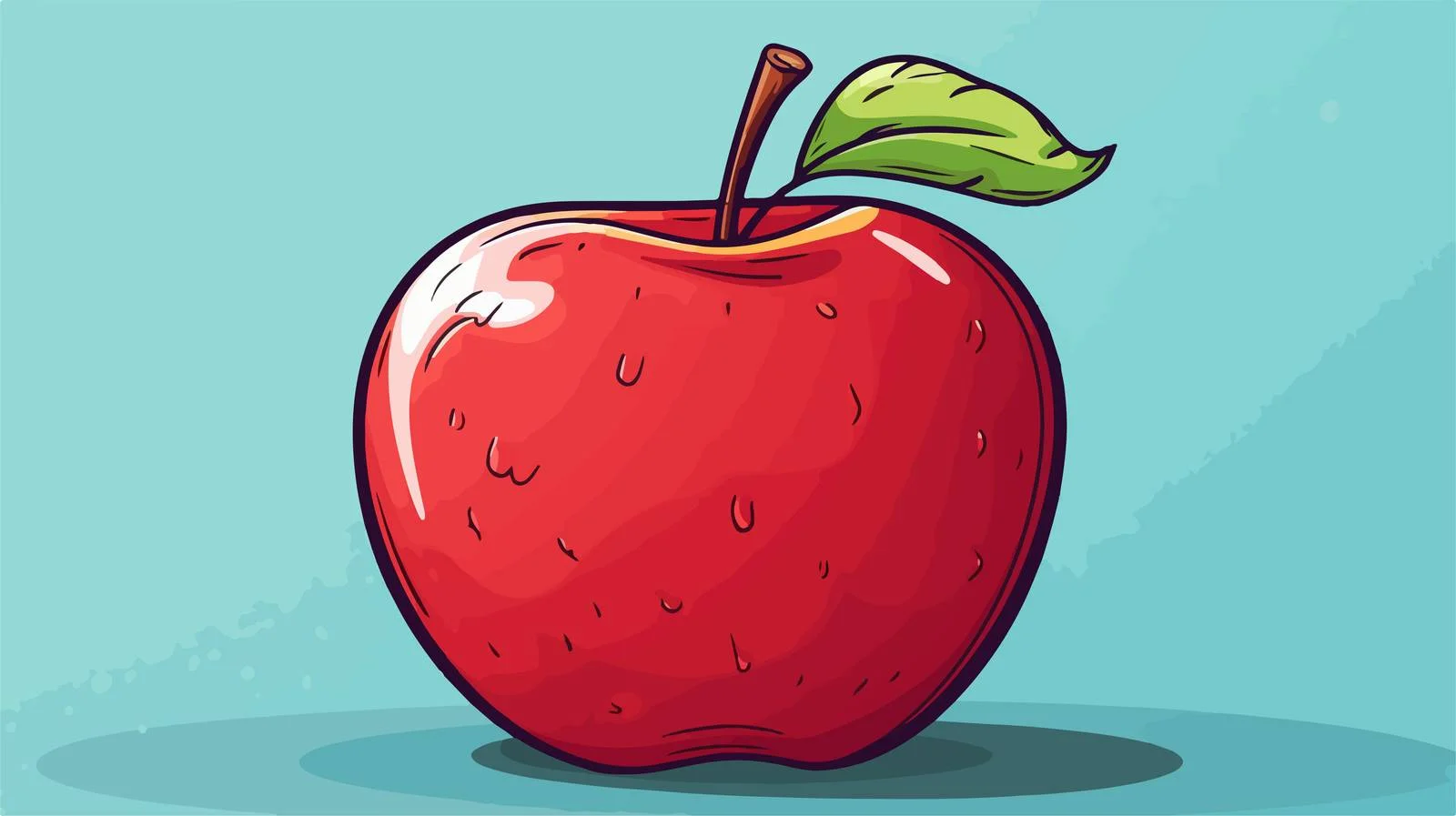 Vibrant Cartoon Red Apple Illustration — free download from Dotvec