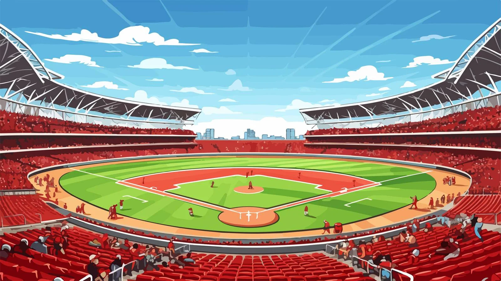 Red Baseball Stitching for Outdoor Sports — free download from Dotvec