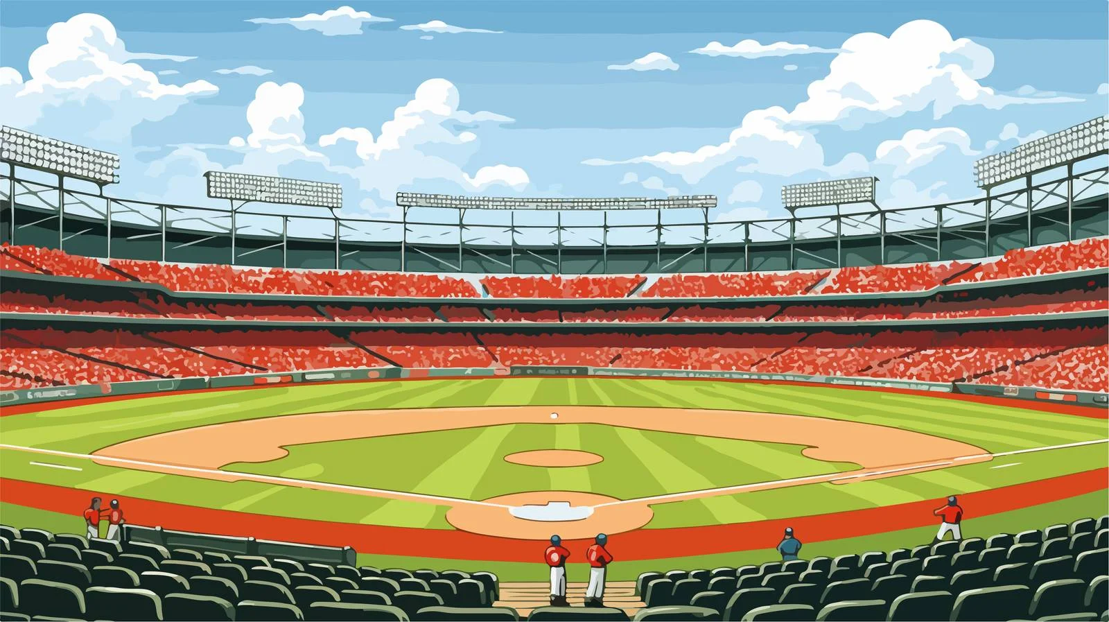 Red Baseball Stitch for Sporting Events — free download from Dotvec