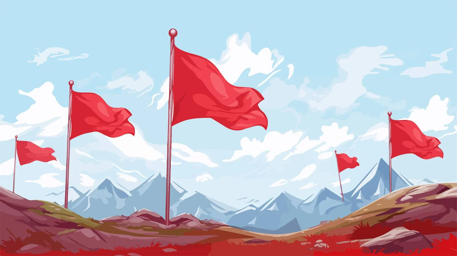 High Mountains Red Flags — free download from Dotvec